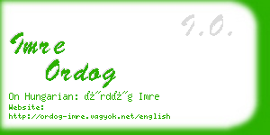 imre ordog business card